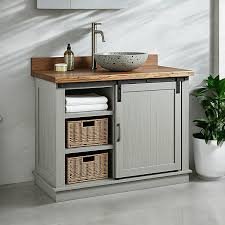 Bathroom Vanity with Countertop - Grey, 30x12