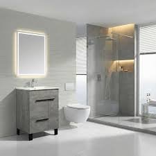 60in Dual Sink Bathroom Vanity - Grey, 30x12