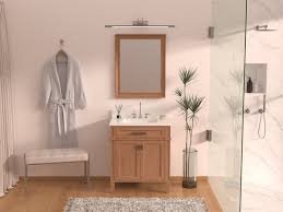 30 Inch Bathroom Vanity with Ceramic Sink - Light Oak, 24x12
