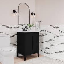 60"Floating Double Sink Vanity - Black, 24x12