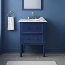 Bridgeport 72" Satin Bathroom Vanity, Double Sink - Blue, 30x12