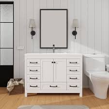 36" Bathroom Vanity, Left Sink - White, 30x12