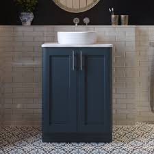 White Vanity Units and Bathroom Furniture - Blue, 24x12