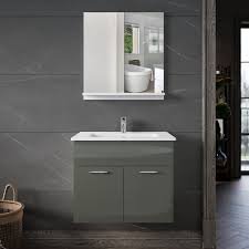 36" Bathroom Vanity, Left Sink - Grey, 24x12