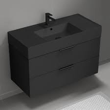 48 Inch Lima Modern Single Sink Bathroom Vanity - Black, 24x12