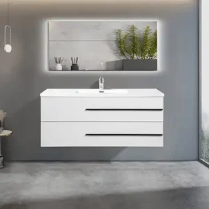 marcello 32 inch wide marble 1 drawer single sink vanity - White, 24x12
