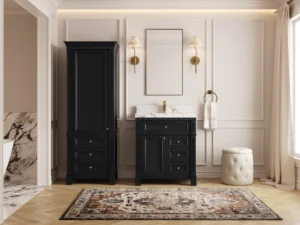 30 in. W x 22 in. D Single Sink Bathroom Vanity - Black, 24x12