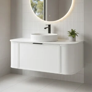 Bathroom Vanity With Bowl Sink - White, 30x12